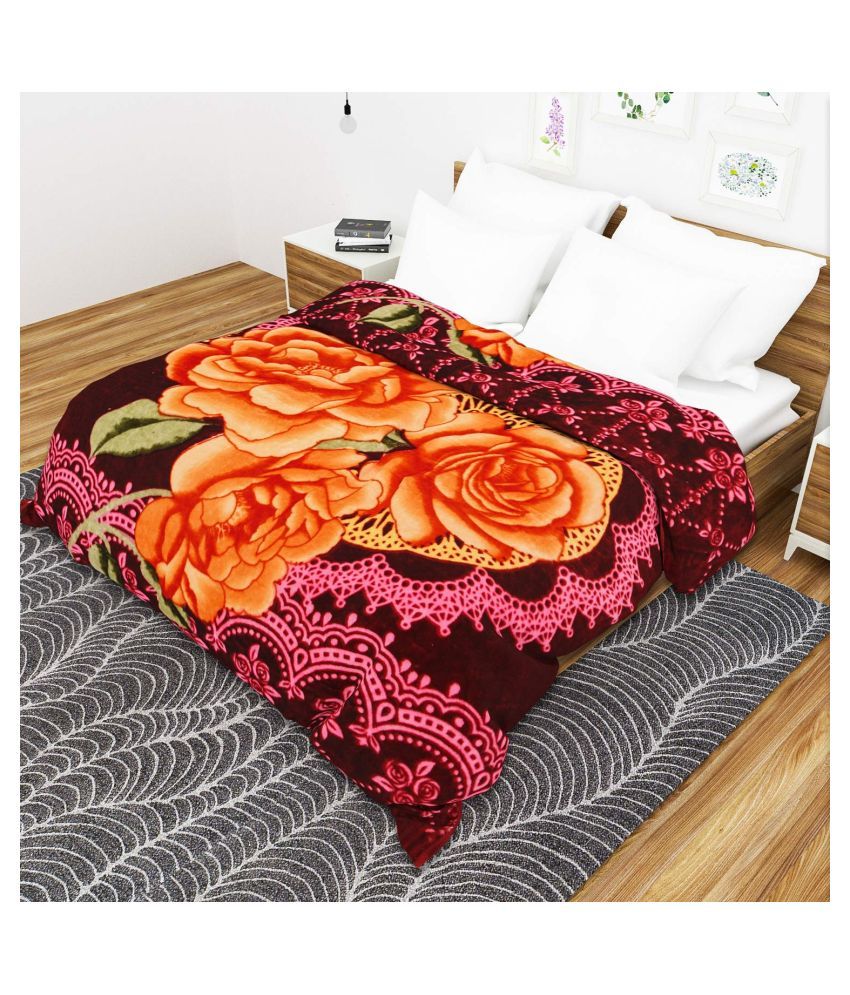 The PinkCity Tribes Queen Wool Floral Blanket Buy The PinkCity Tribes