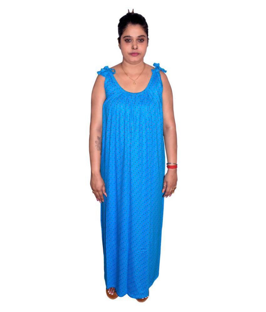     			PIYALI'S CREATION WOMEN'S Cotton Nighty & Night Gowns - Blue