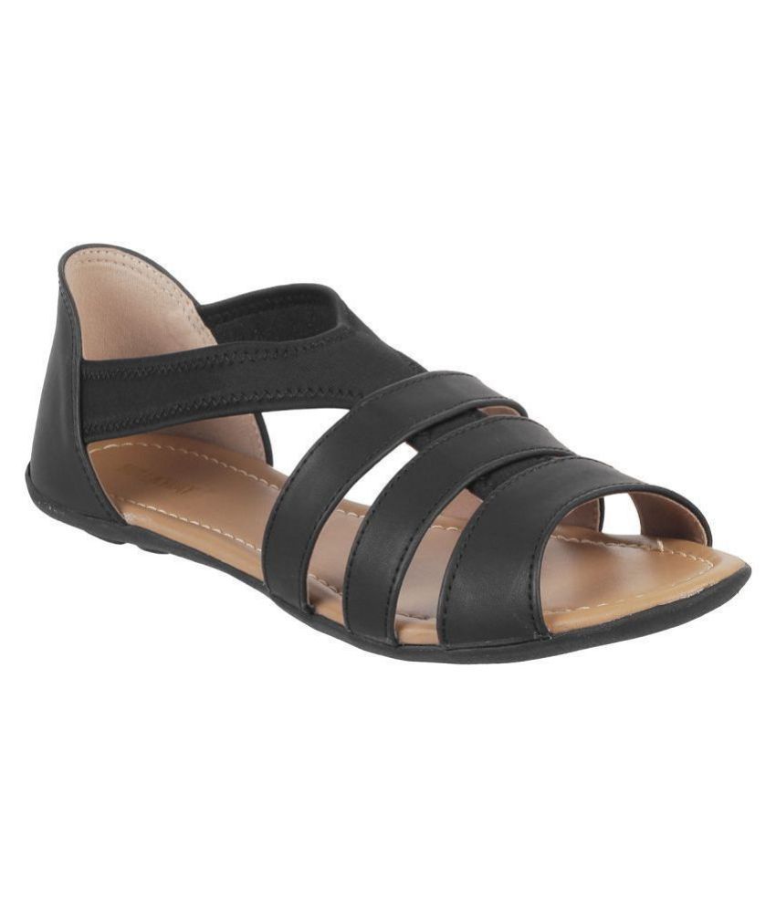 black walking flats
