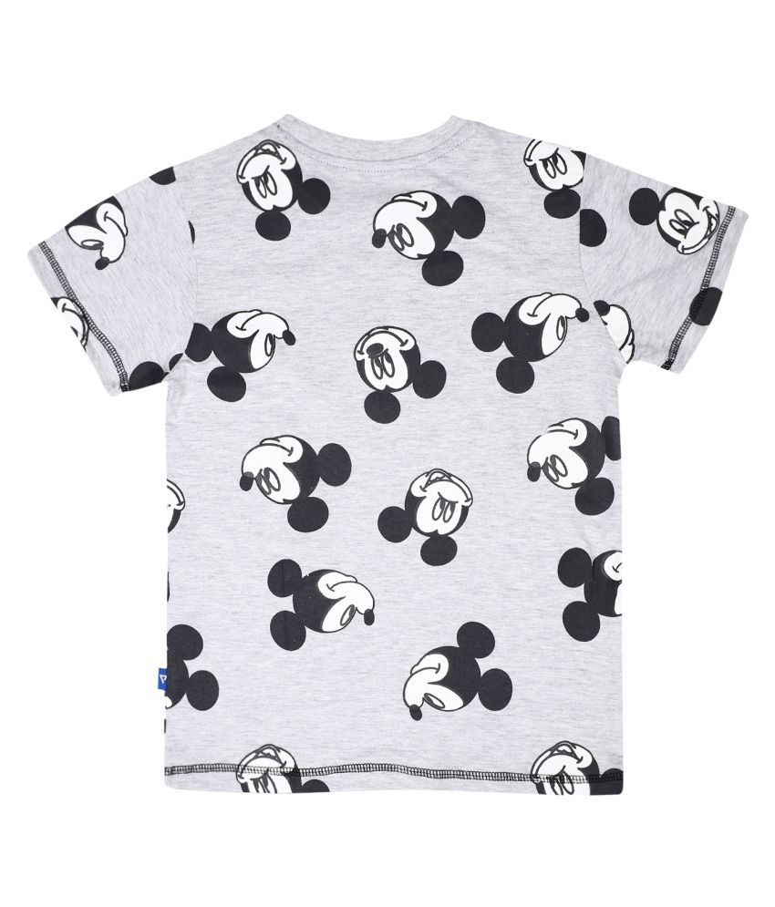     			Proteens Boys Grey Mickey & Friends Printed Round Neck Tshirts