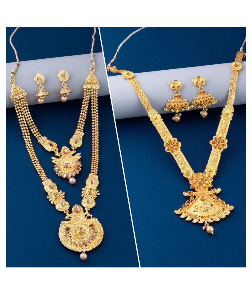 SHREENATHJI JEWELLERS Alloy Golden Contemporary Traditional Gold Plated ...