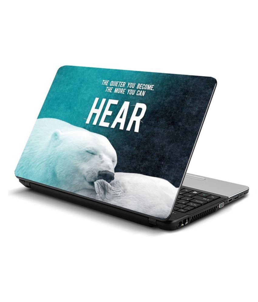     			KALARKARI Laptop Skin white bear Premium vinyl HD printed Easy to Install Laptop Skin/Sticker/Vinyl/Cover for all size laptops upto 15.6 inch