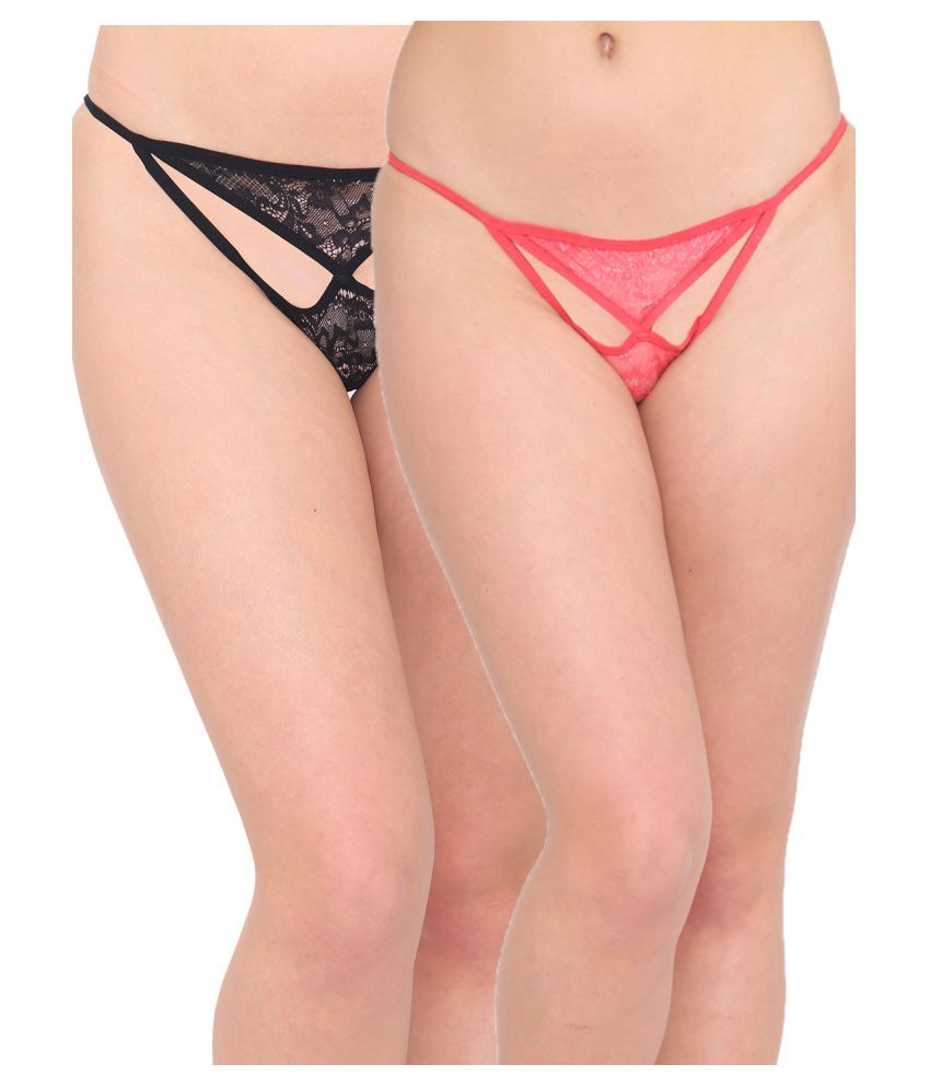     			N-Gal Pack of 2 Polyester Women's Thongs ( Multi Color )