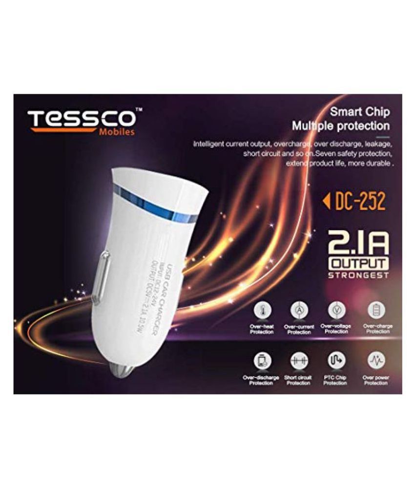 Tessco Car Mobile Charger Fast Charging White