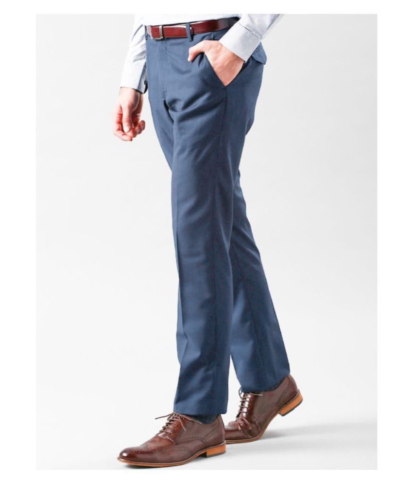 navy blue slim fit trousers womens