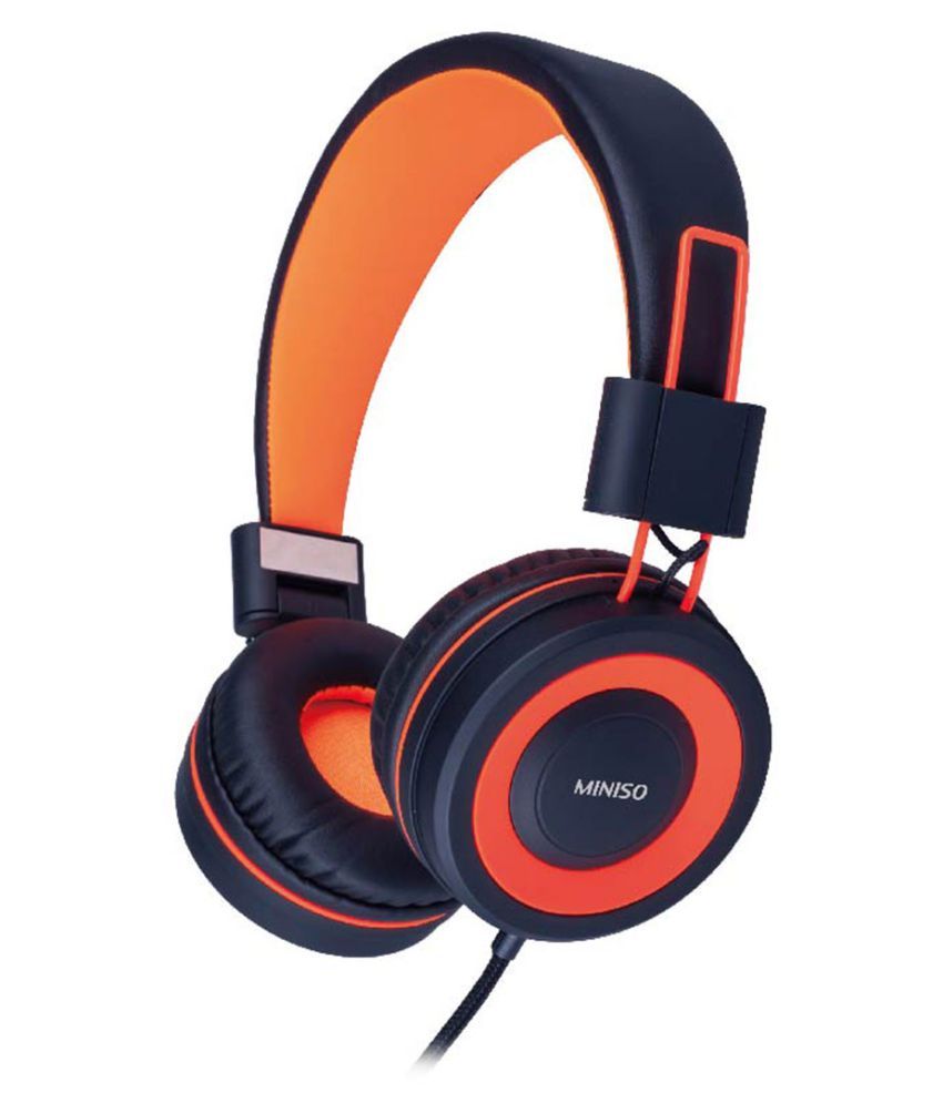 Miniso Foldable Head Phone ABS Material Over Ear Wired With Mic