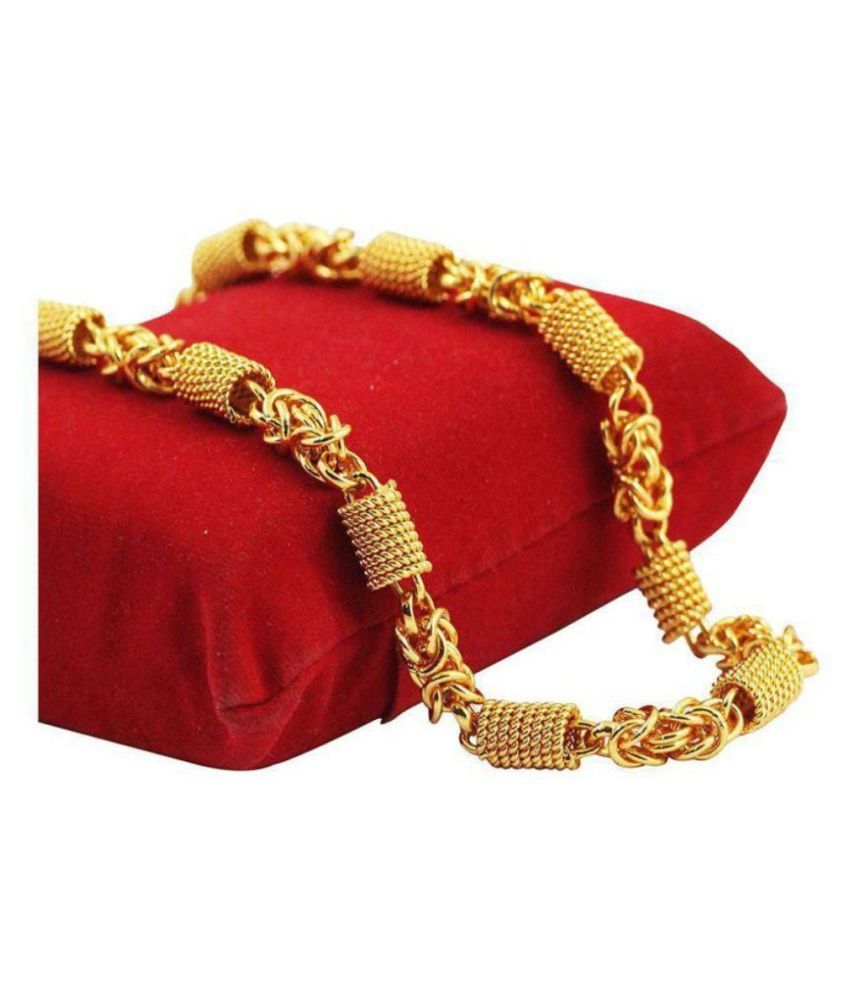     			trendy gold long life yellow micro plated daily wear (size=20 inch) or (50 cm) brass chain for men or boys