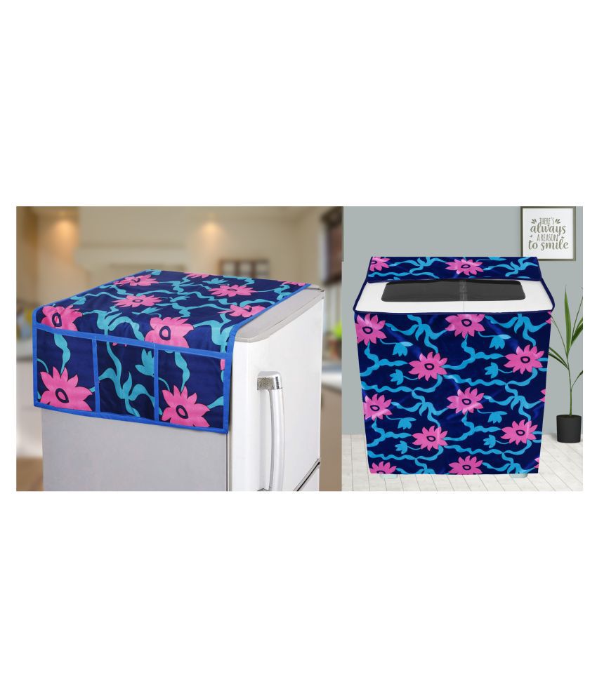     			E-Retailer Set of 2 Polyester Pink Washing Machine Cover for Universal Semi-Automatic