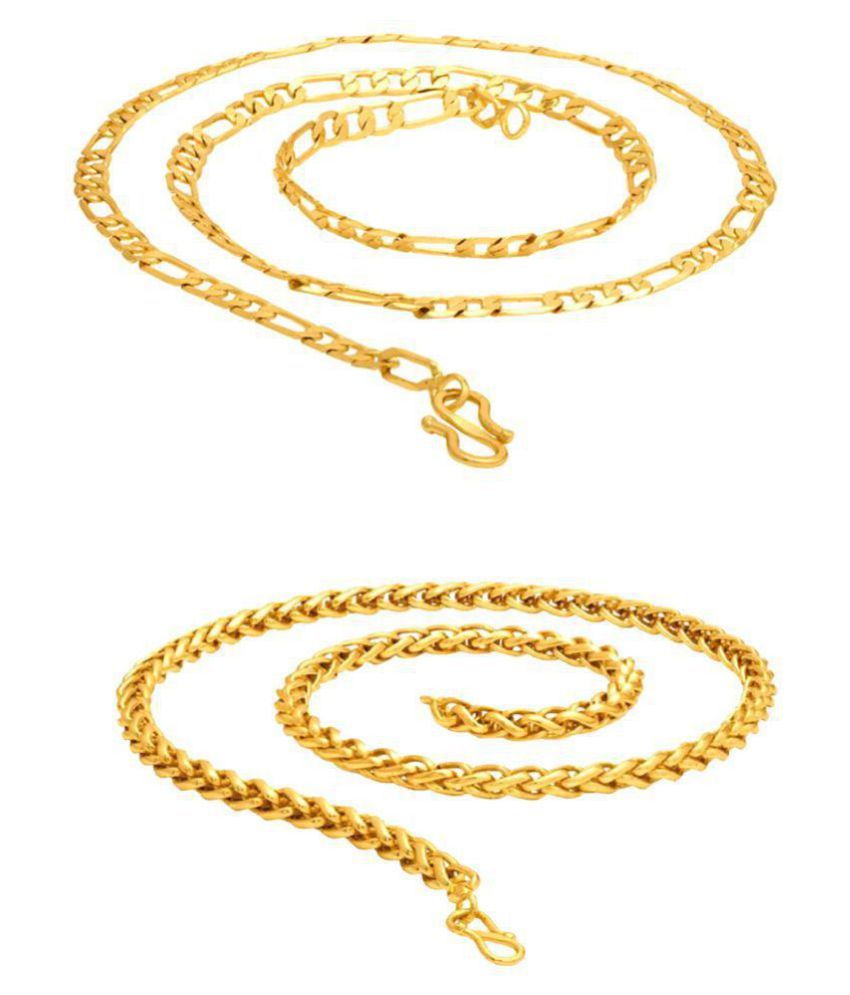     			shankhraj mall Gold Plated Chain ( Set of 2 )