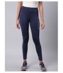 Alcis Blue Polyester Solid Tights