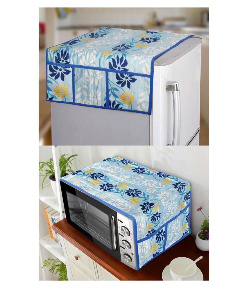     			E-Retailer Set of 2 Polyester Blue Fridge Top Cover