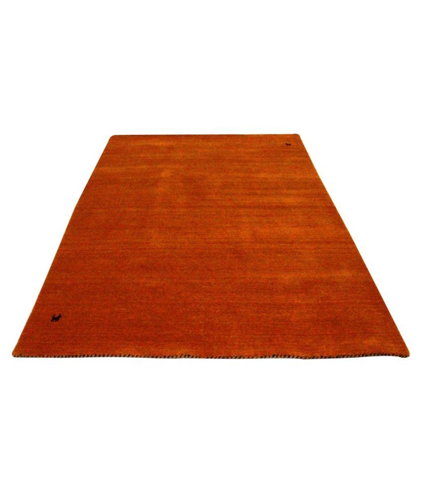 IDEAL CARPET INDUSTRIES Orange Wool Carpet Plain 4x6 Ft Buy IDEAL