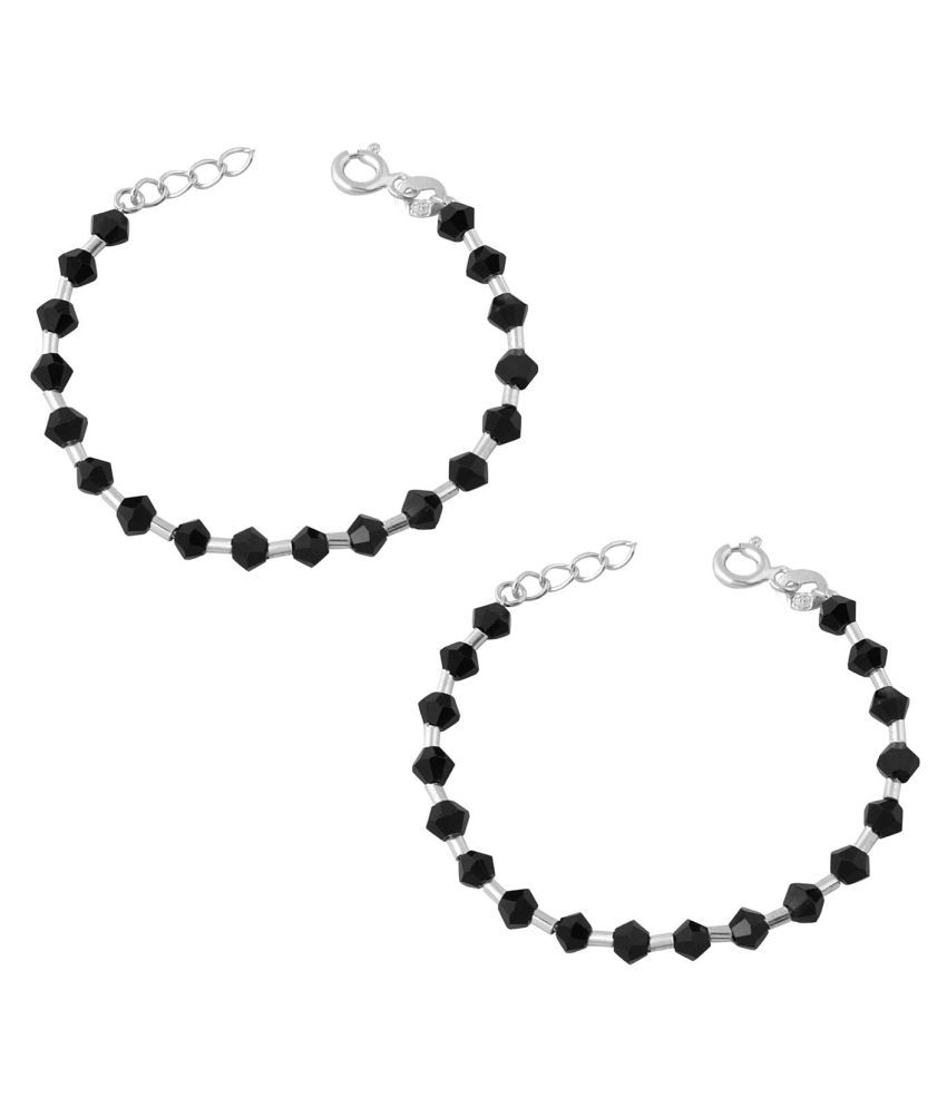 silver black bracelet design