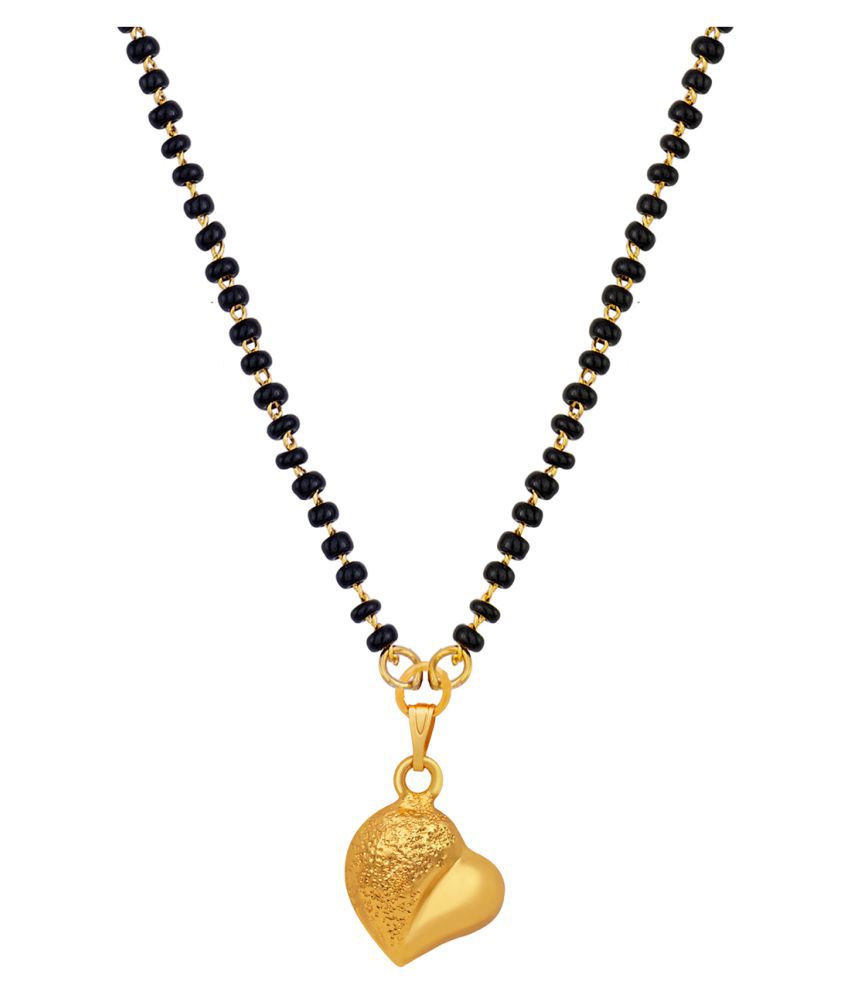     			Traditional Ethnic One Gram Gold Plated Heart Designer Mangalsutra Jewellery for Women - Valentine Gift