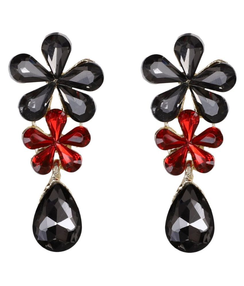 red and black combination earrings