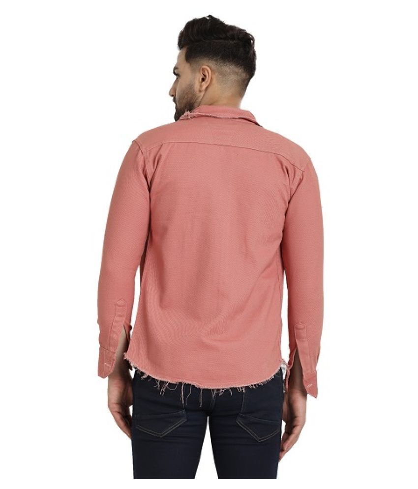 peach colour denim jacket