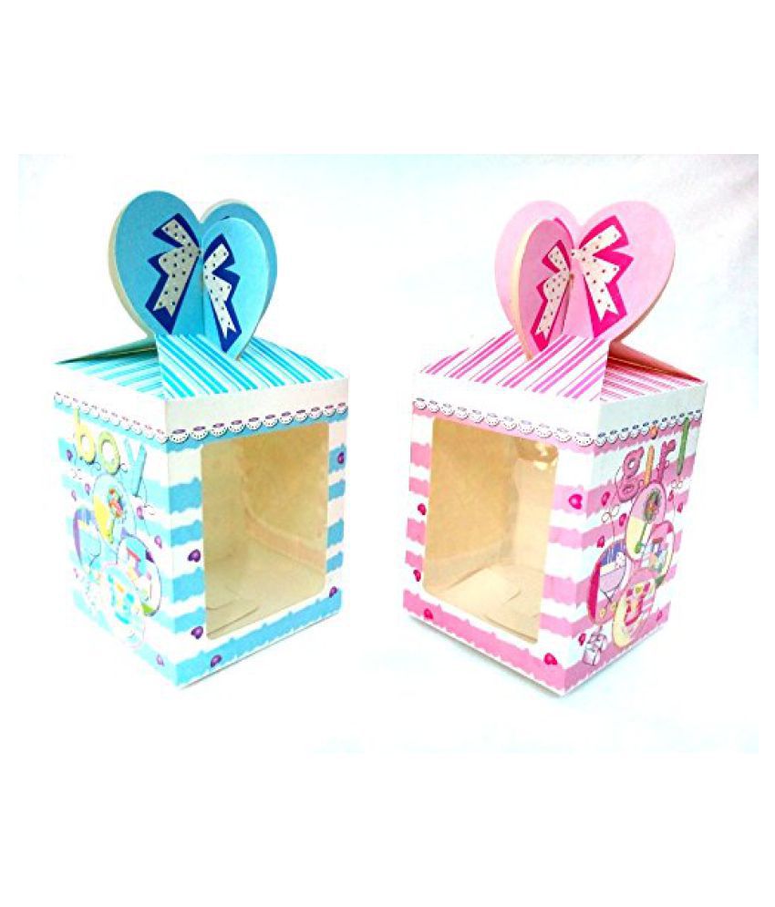     			Gift Packaging Boxes, Paper, Girl Boy Design, 10 pcs, 5 Pink, 5 Blue