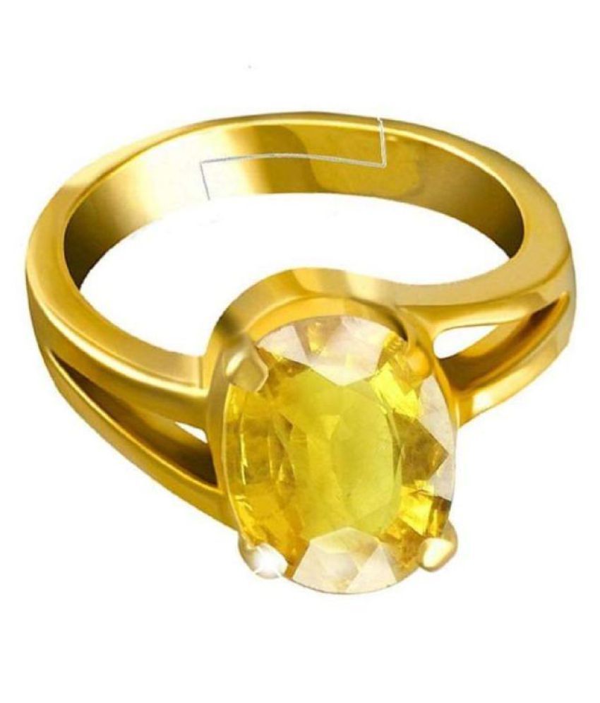 Yellow Sapphire Ring Original Pukhraj Ring Certified Natural Oval Cut