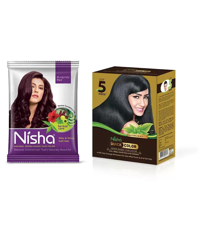 Buy Nisha Natural Henna Based Hair Color Henna Conditioning Herbal Care  Silky  Shiny Soft Hair 10g Each Natural Black Pack Of 10 Online at Low  Prices in India  Amazonin