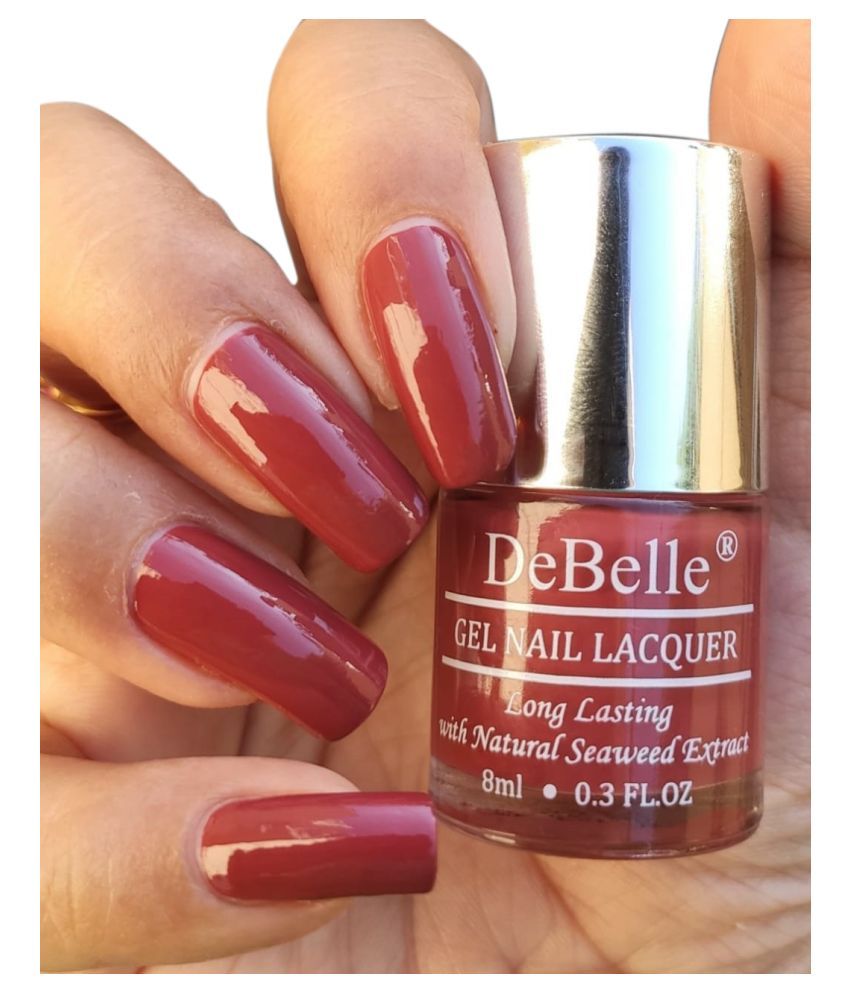 DeBelle Scarlet Ruby Nail Polish Pastel Maroon Glossy 8 mL