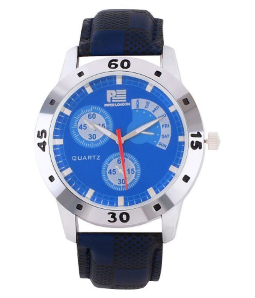 piper london PL-2025-BLUE-1 Leather Analog Men's Watch - Buy piper ...