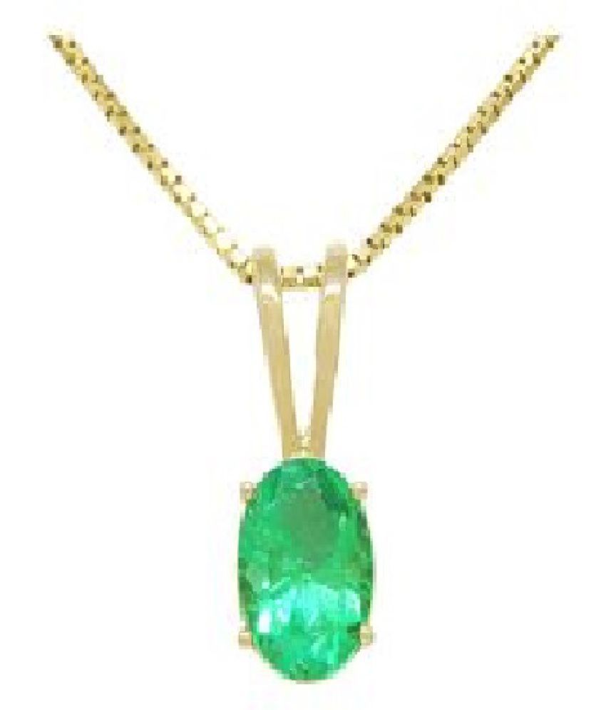 KUNDLI GEMS - Natural Emerald(Panna) stone gold plated Pendant 9 ratti ...