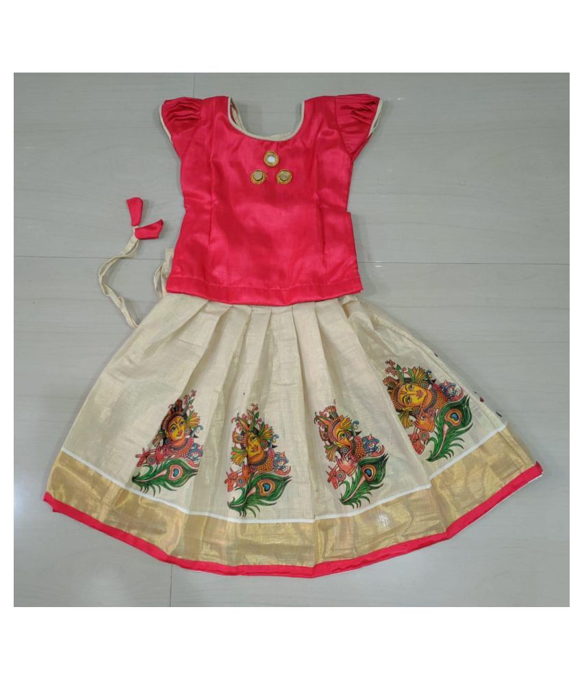 Ssap Kerala Trendy Pattu Pavada Red Brocade Buy Online At Low Price In India Snapdeal Wide collection of kids girls pattu pavadai, kerala ethnic off white skirt sets, off white frocks, readymade sarees for kids etc. snapdeal
