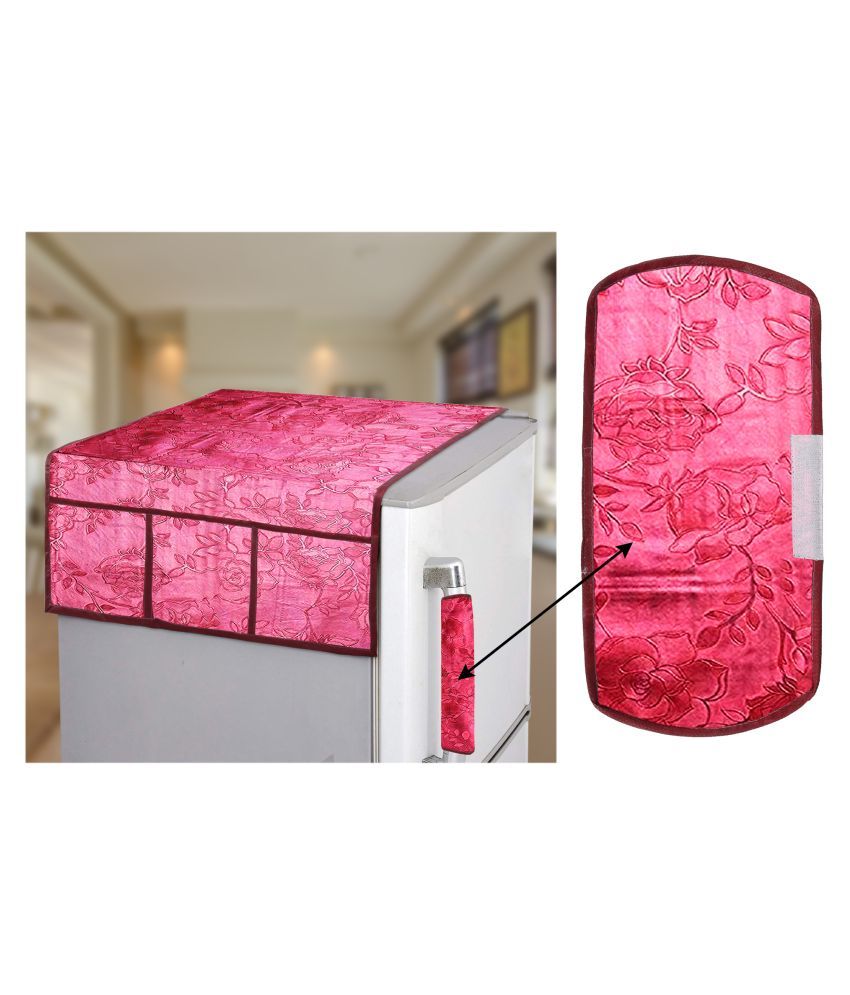     			E-Retailer Set of 2 PVC Red Fridge Top Cover