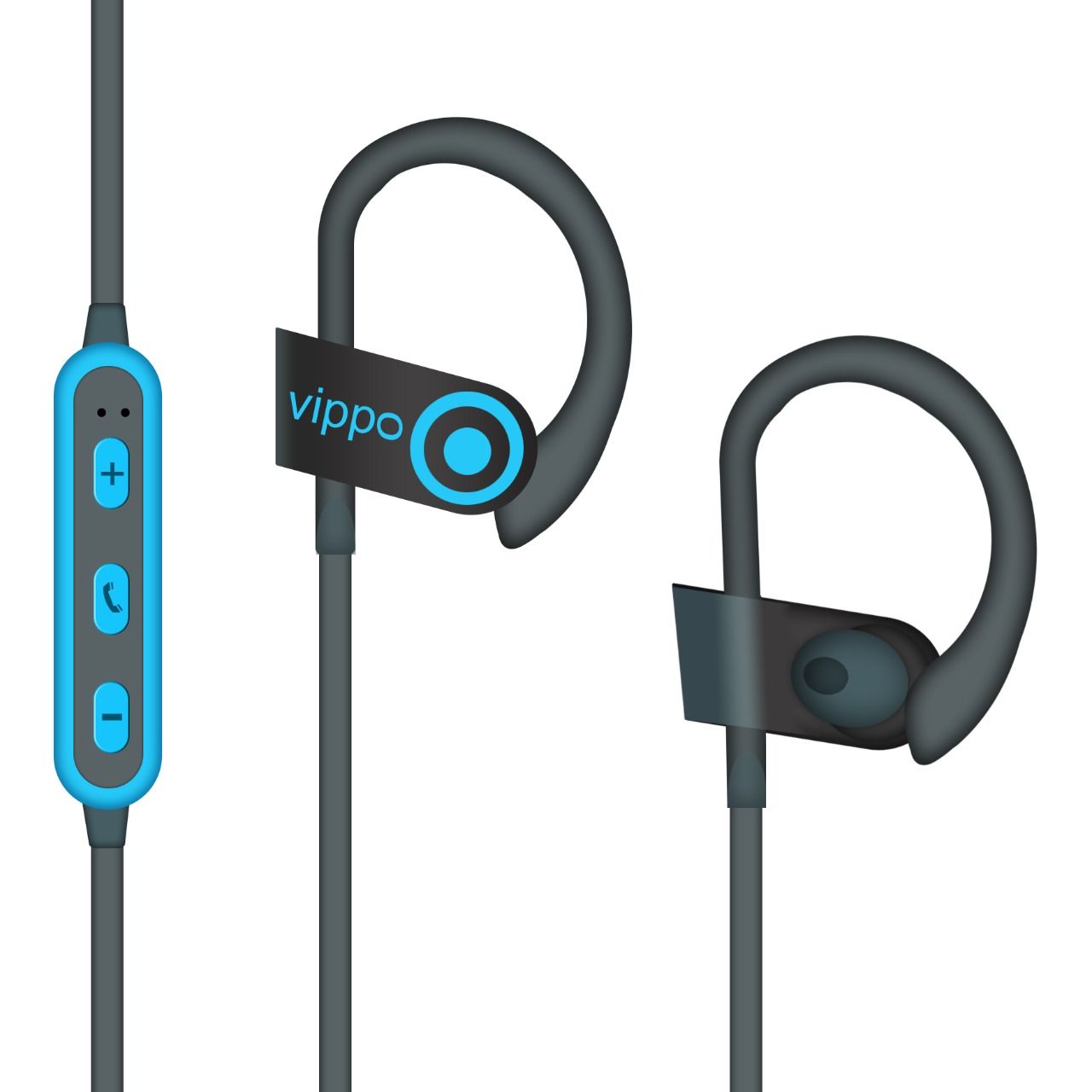 Hitage Vippo Qc 10 Mobicafe QC1086mc Wireless Bluetooth Headphone Blue