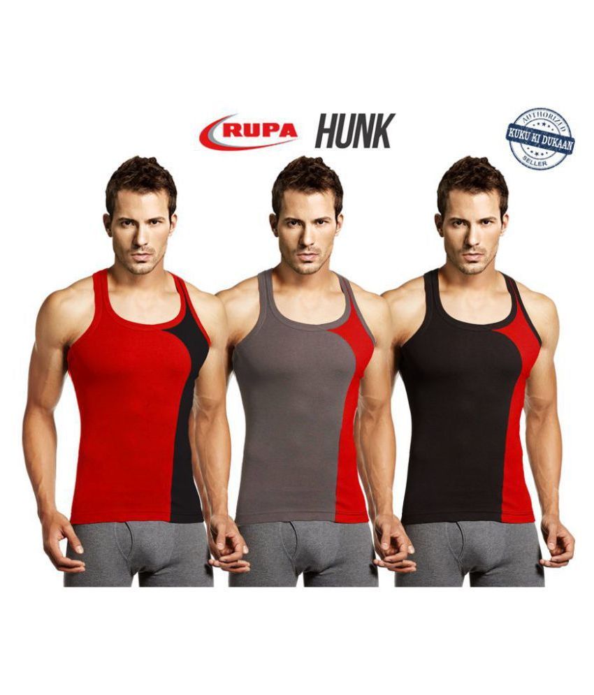     			Rupa Multi Sleeveless Vests Pack of 3