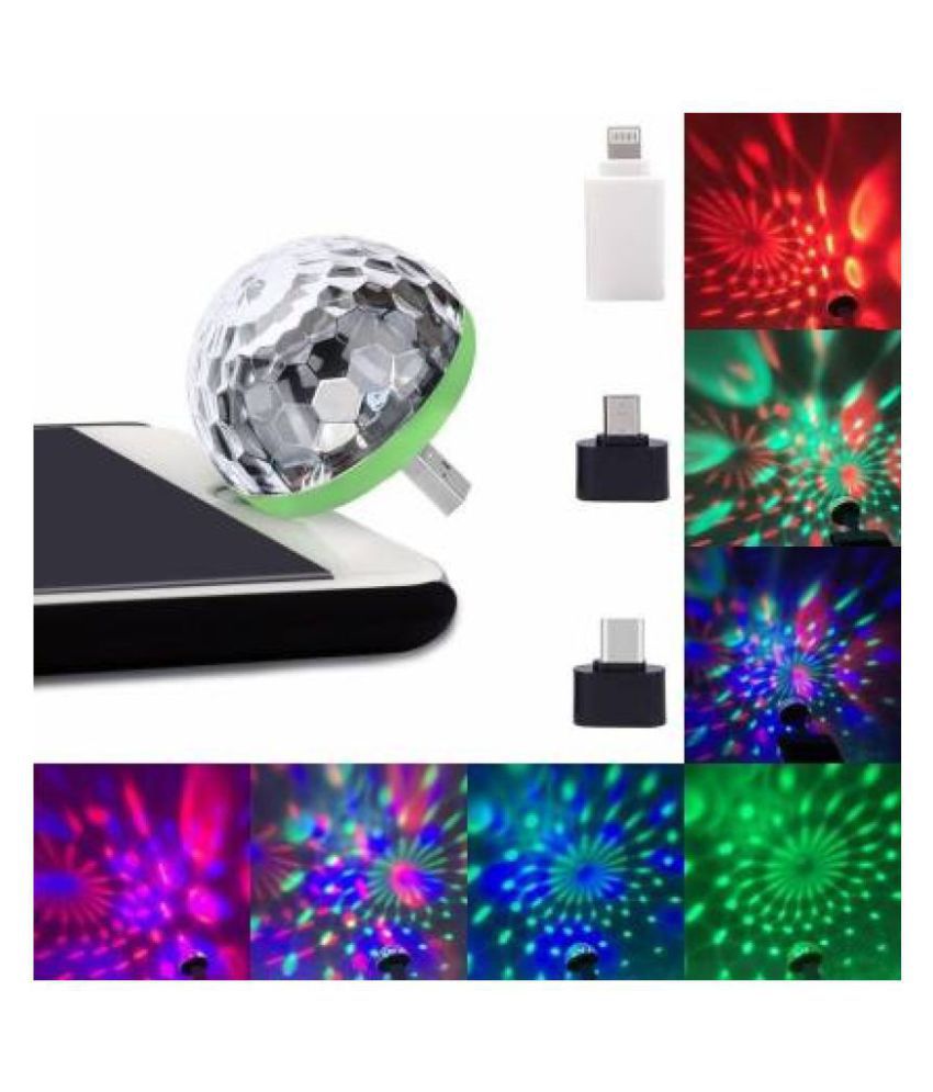 USB Party Lights LEd Small Magic Disco Ball Sound Control DJ Stage Light