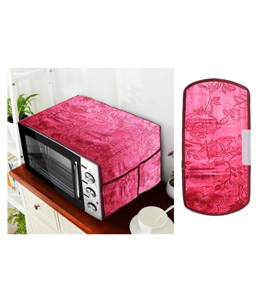     			E-Retailer Set of 2 PVC Red Microwave Oven Cover -