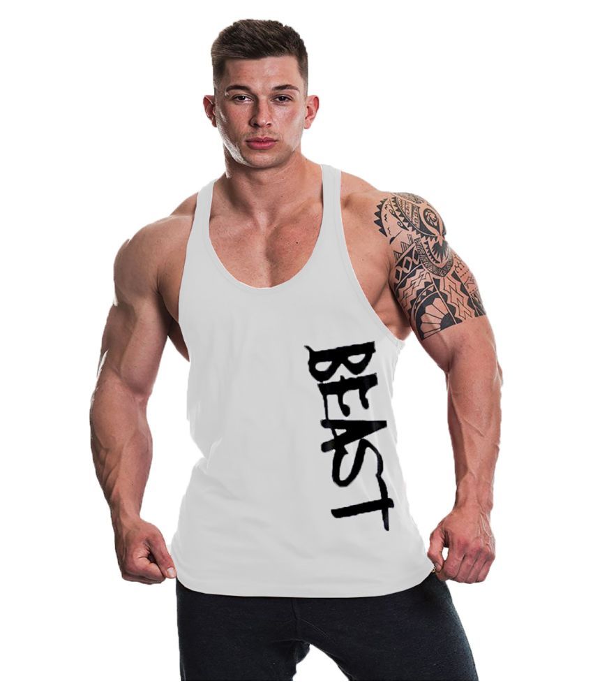 THE BLAZZE White Sleeveless Vests - Buy THE BLAZZE White Sleeveless ...