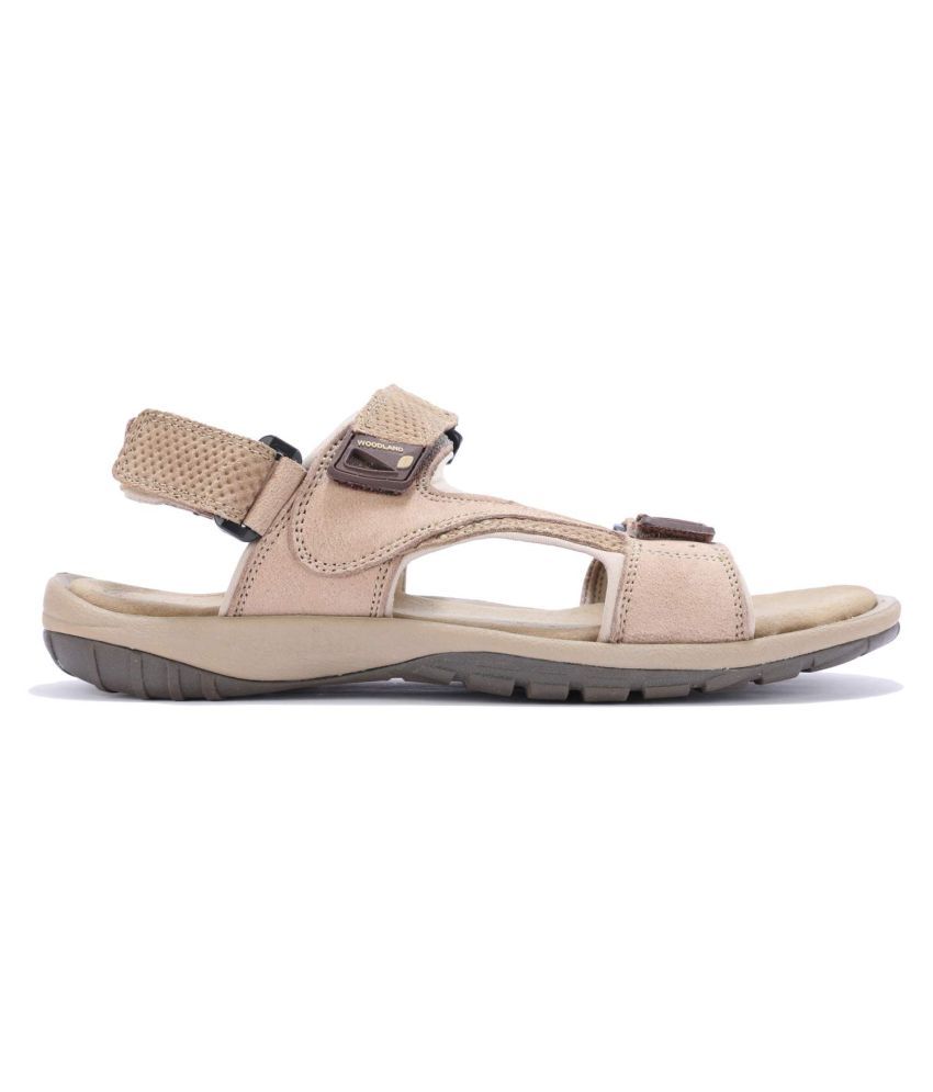 Woodland Khaki Leather Sandals Price in India- Buy Woodland Khaki Leather Sandals Online at Snapdeal