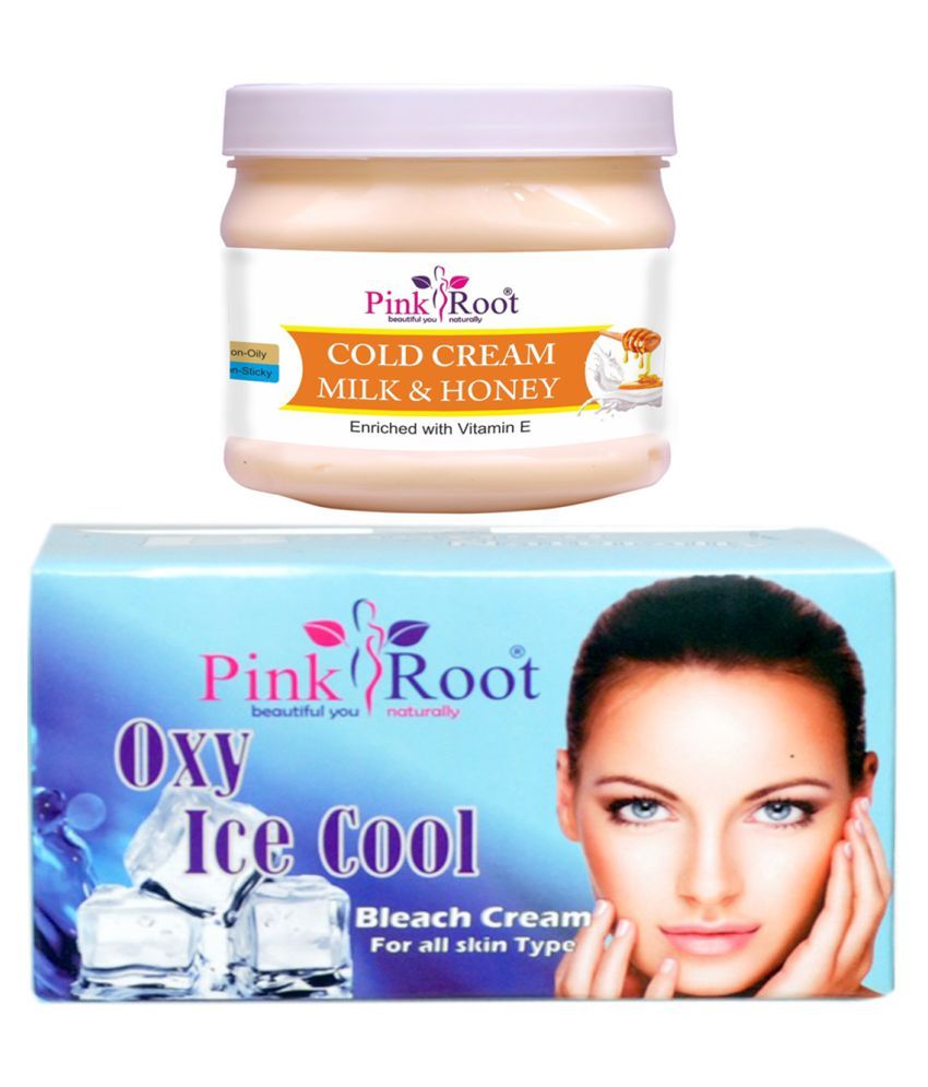 Pink Root Oxy Bleach 250gm With Cold Cream Milk Honey 500gm Day Cream