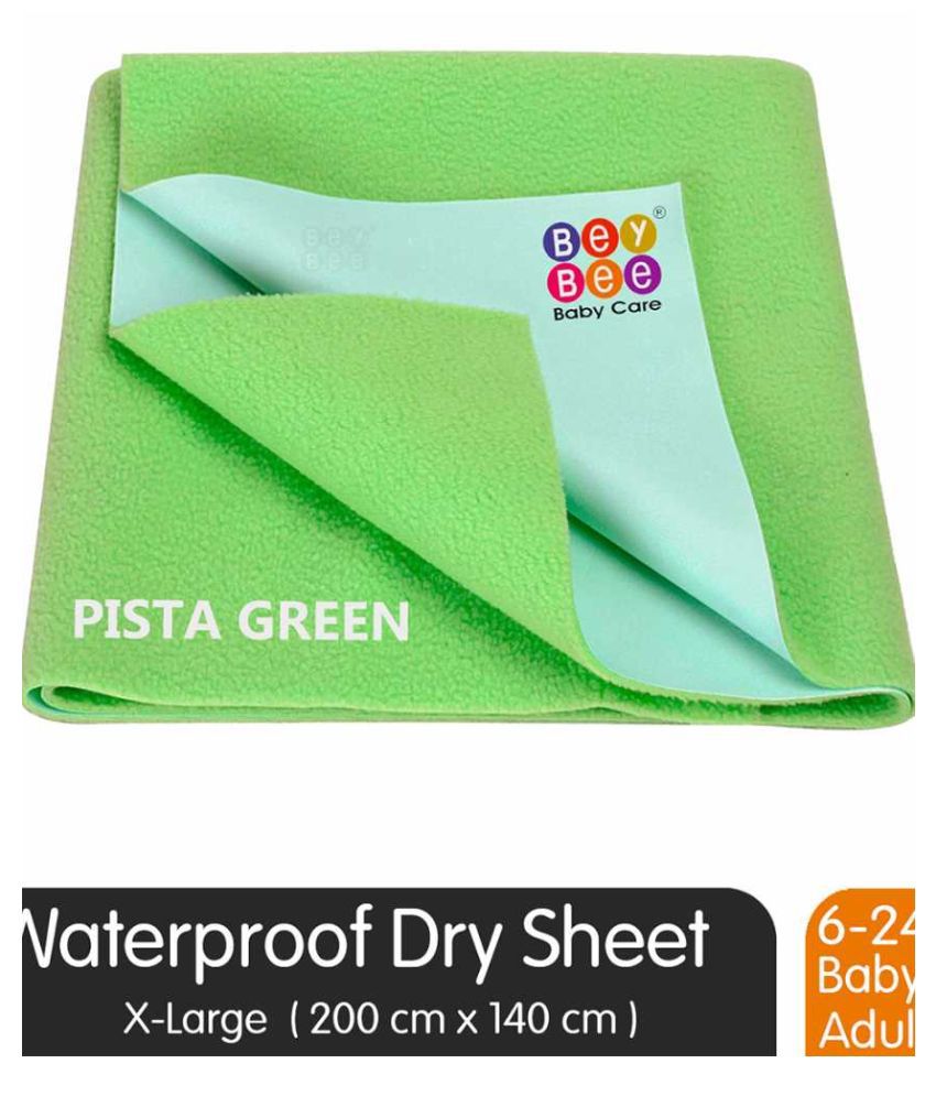     			Bey Bee Just Dry Baby Care Waterproof Double Bed Protector Sheet - X-Large (Light Green)