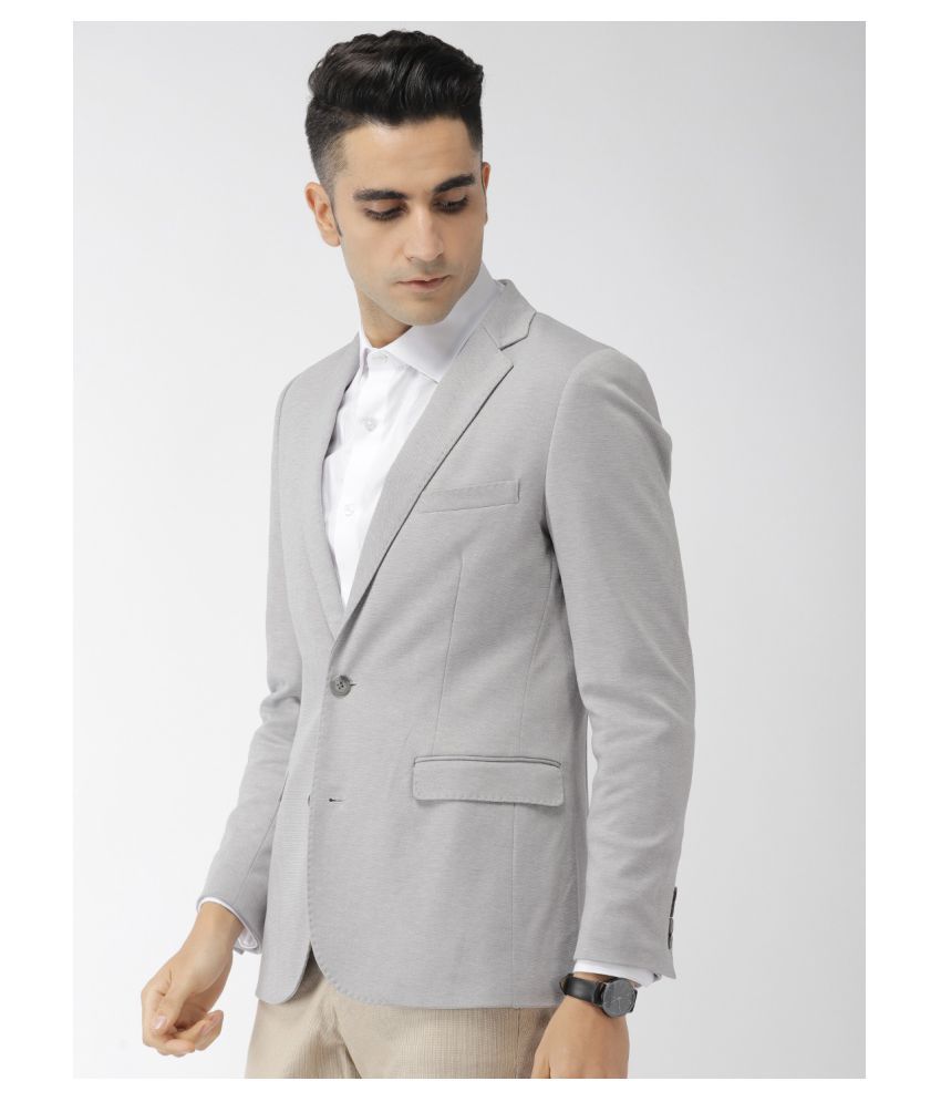 Indian Terrain Grey Blazer - Buy Indian Terrain Grey Blazer Online at ...