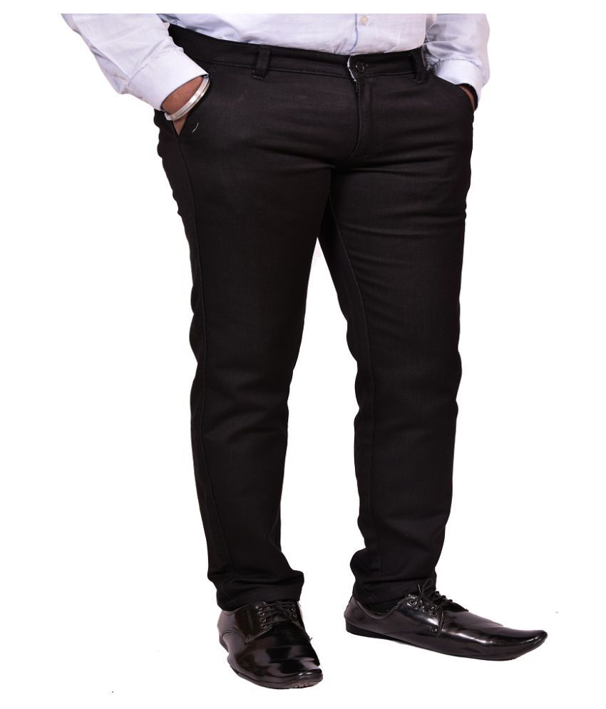 Buy Just Trousers - Black Cotton Blend 