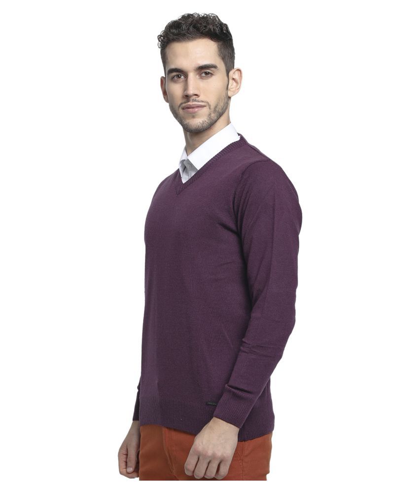 Monte Carlo Purple V Neck Sweater - Buy Monte Carlo Purple V Neck ...