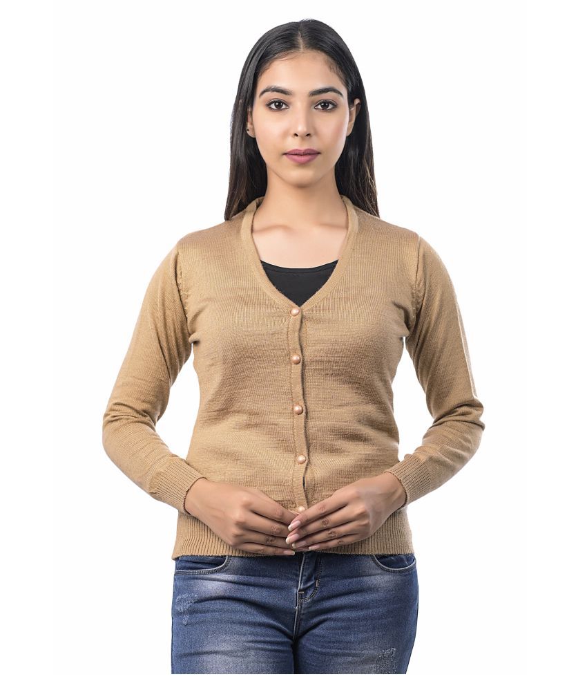     			Ogarti Acrylic Beige Buttoned Cardigans