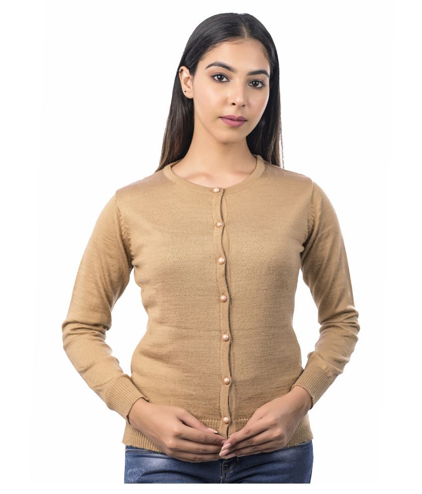     			Ogarti Acrylic Beige Buttoned Cardigans