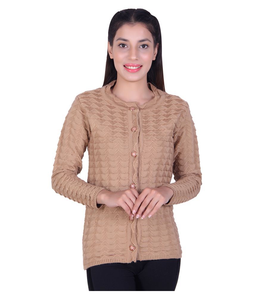 Ogarti Acrylic Beige Buttoned Cardigans