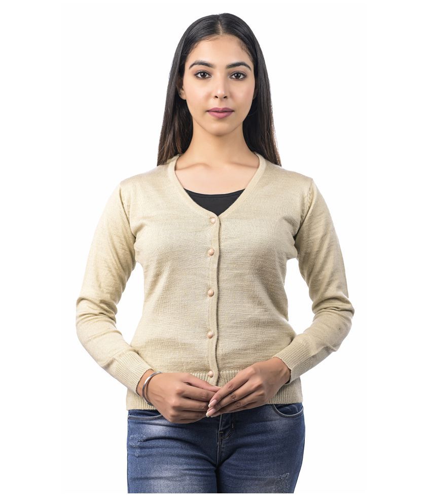     			Ogarti Acrylic Brown Buttoned Cardigans