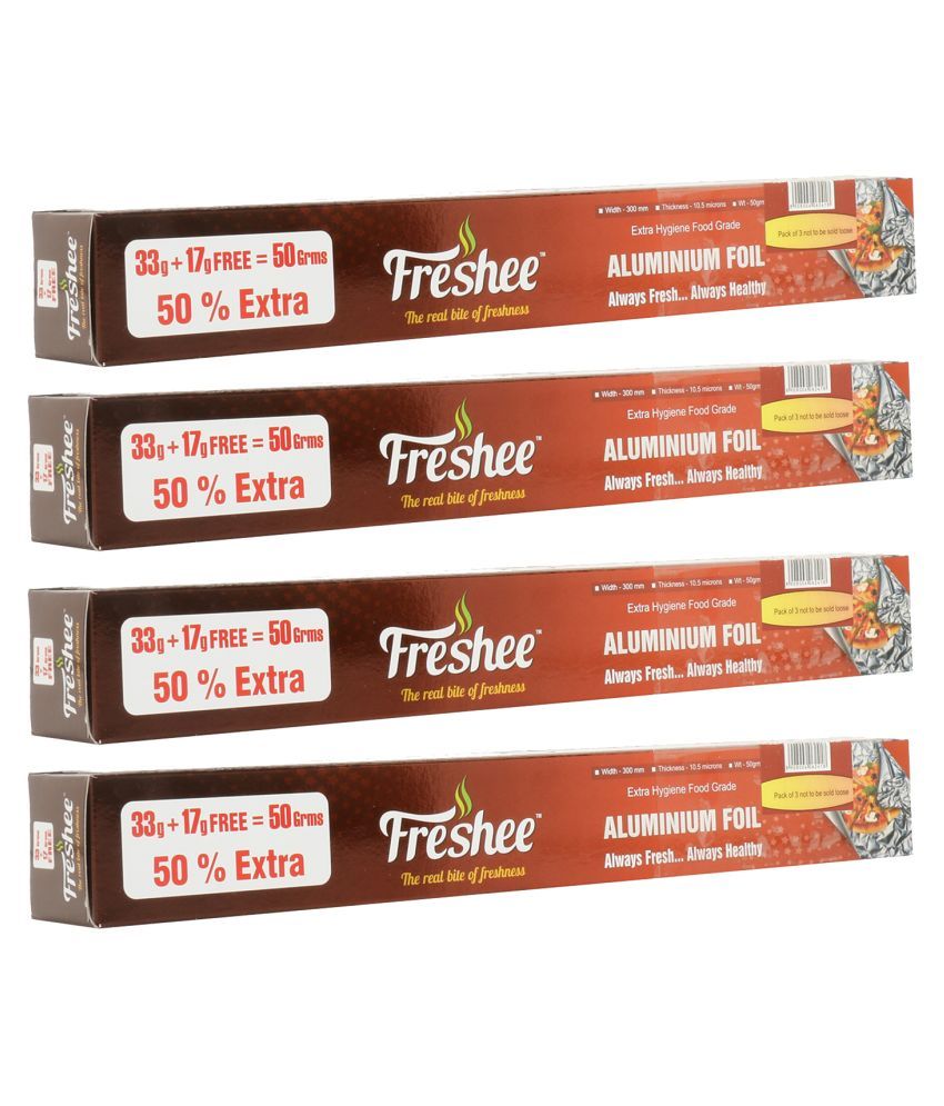     			Freshee 50 Pre-Cut 220 x 250mm Aluminium Foil Sheets Pack of 4