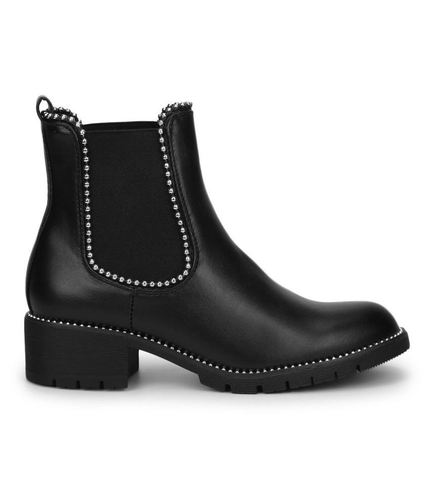 truffle collection hardware detail chelsea boots in black