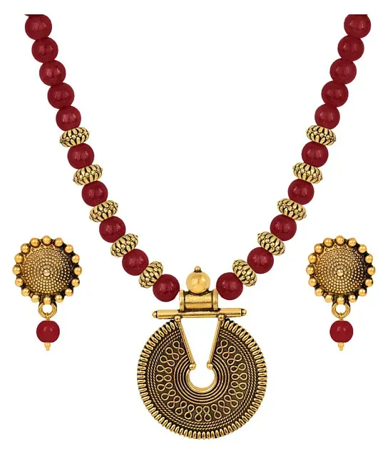 Darshini Designs Gold Copper Necklace Set Pack of 1 Buy