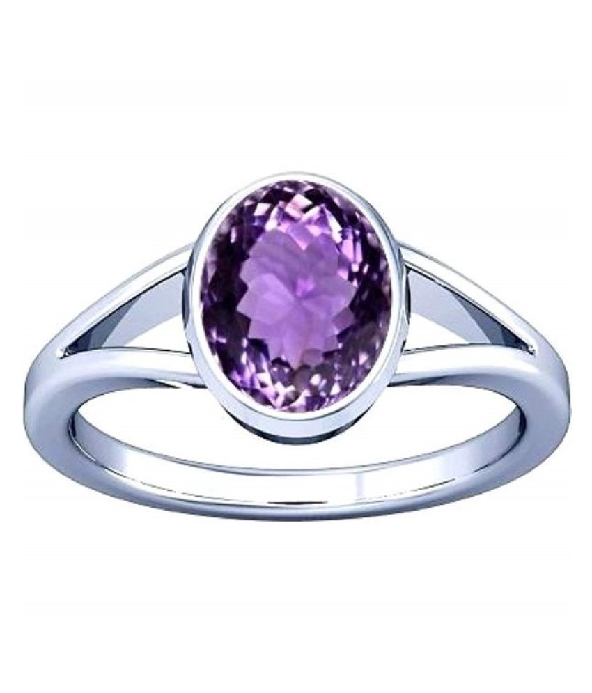 6.5 Carat blue Amethyst(Jamuniya) moti Ring with lab Report Silver ...