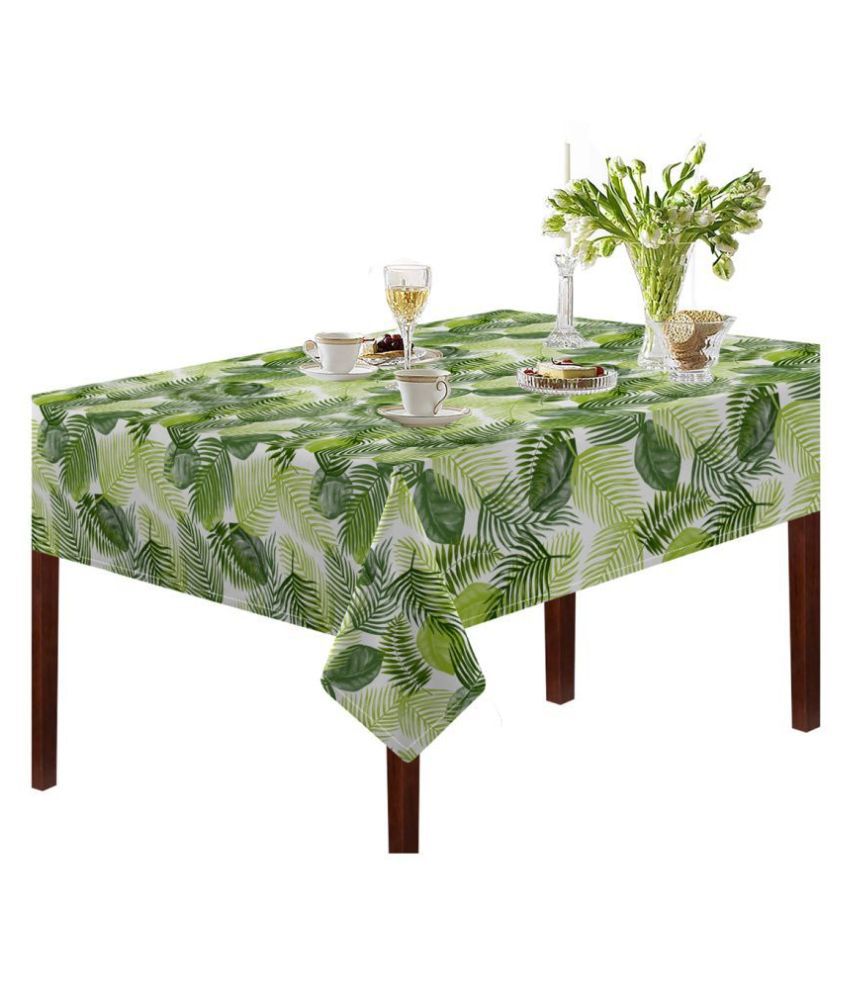     			Oasis Hometex Printed Cotton 6 Seater Rectangle Table Cover ( 178 x 152 ) cm Pack of 1 Green