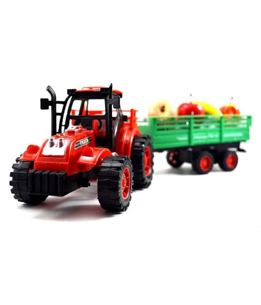 Push and Pull Along Tractor Trolley or Truck Toy for Kids