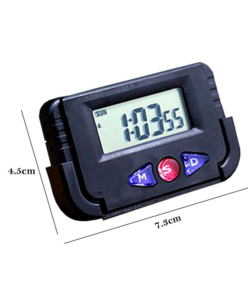 SD Digital Car Dashboard/Table Alarm Clock and Stopwatch Digital PVC Rectangular Table Clock
